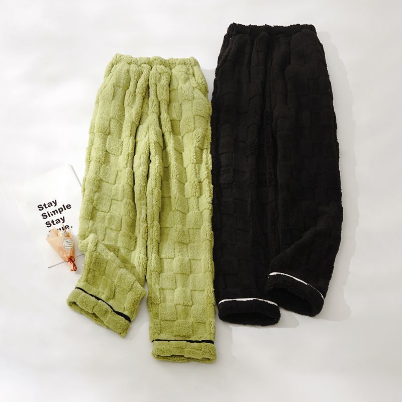 Women's Flannel Thickened Warm Home Pants