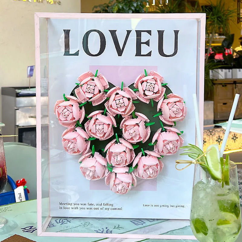 Rose Bouquet Building Blocks Gift Box DIY Handmade