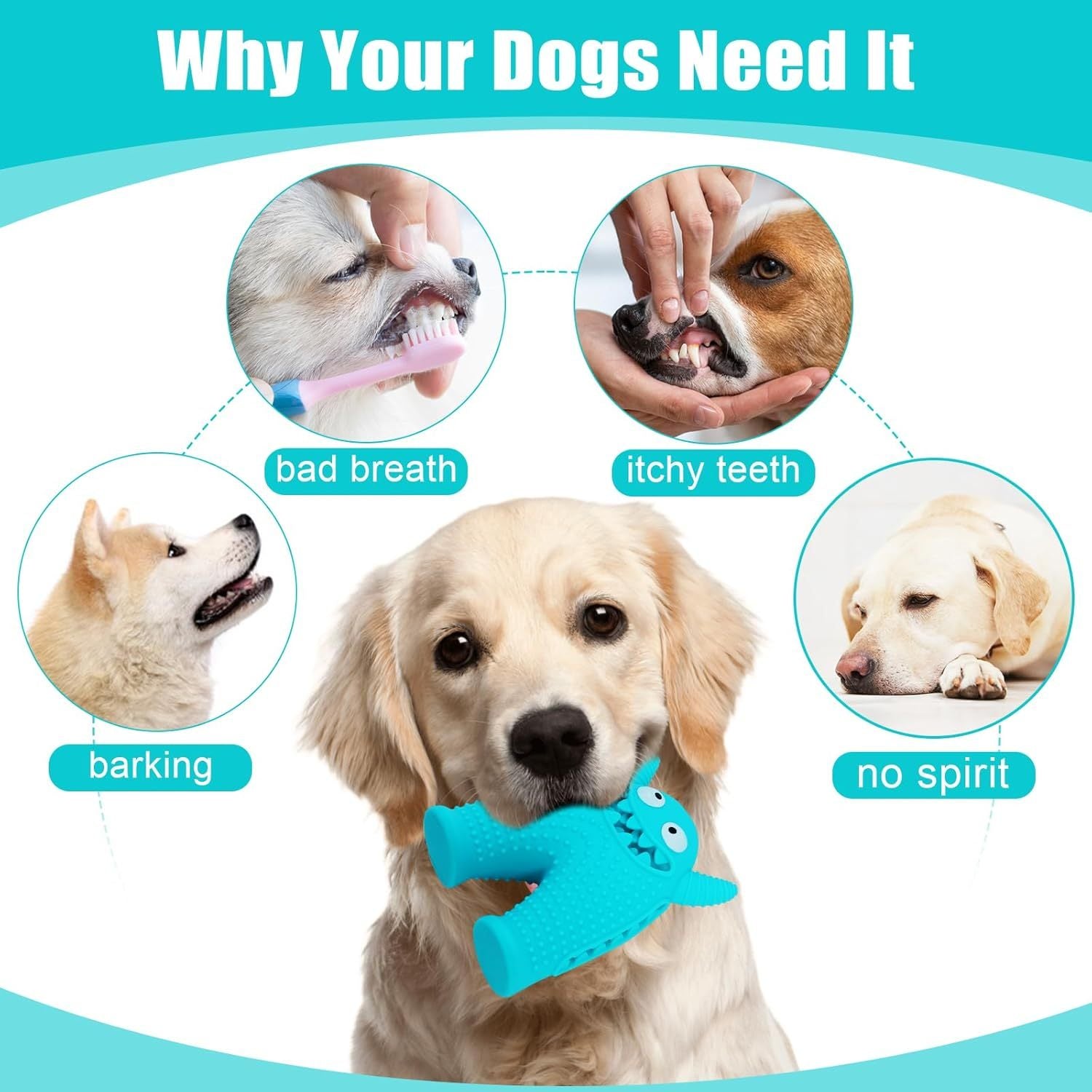 Squeaky Dog Toys For Aggressive Chewers,Durable Interactive Dog Chew Toy For Small Dogs,Natural Rubber Teeth Cleaning Puppy Treat Toys