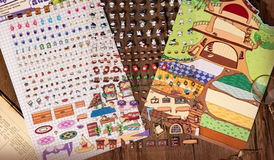 World 3D Miniature Landscape Sticker