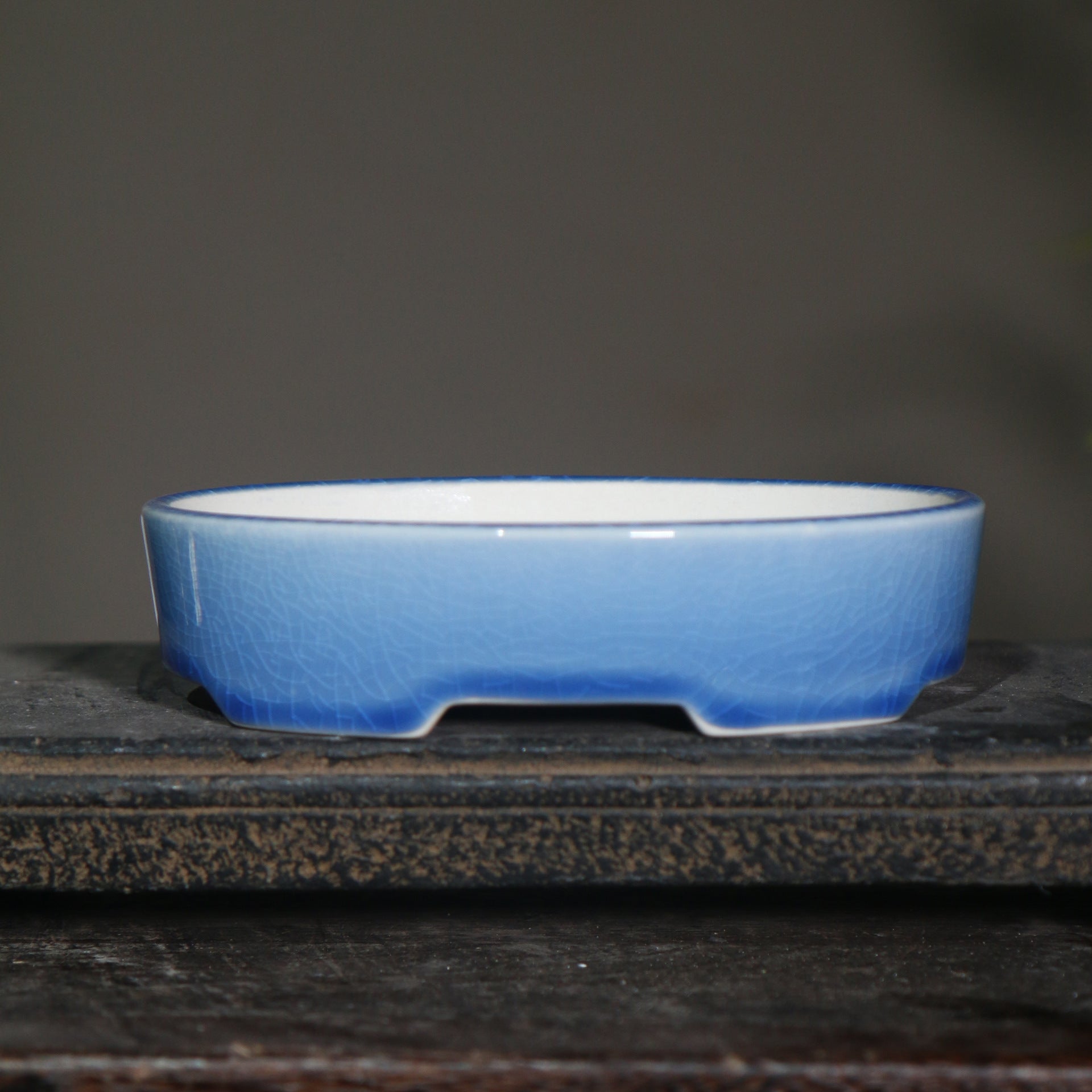 Desktop Oval Ceramic Purple Clay Flowerpot