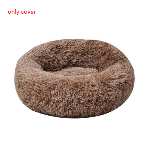 Plush Round Dog Bed Warm Winter Mat