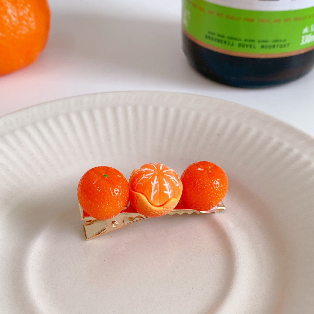 Fashion Creative Half Peeled Orange Hairpin