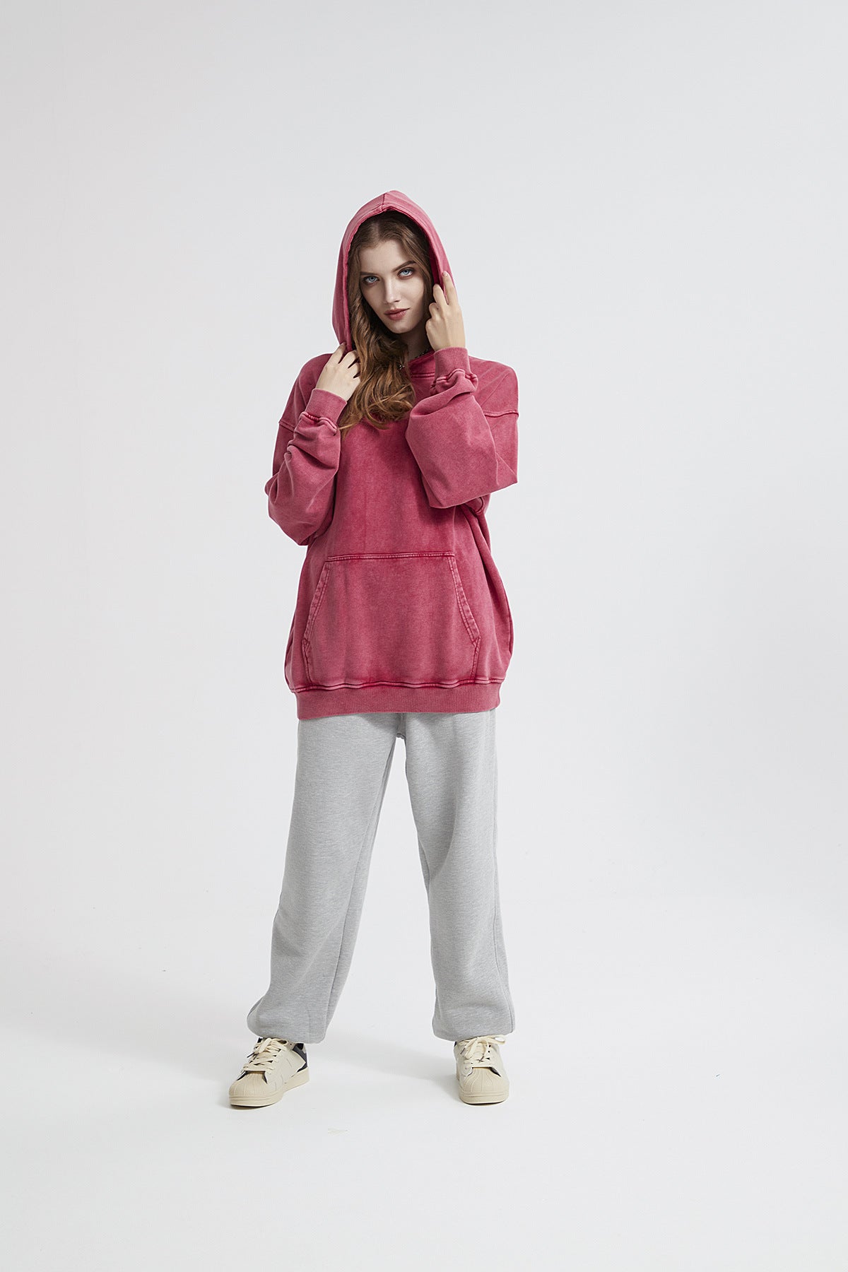 Thick Washed Batik Distressed Hoodie