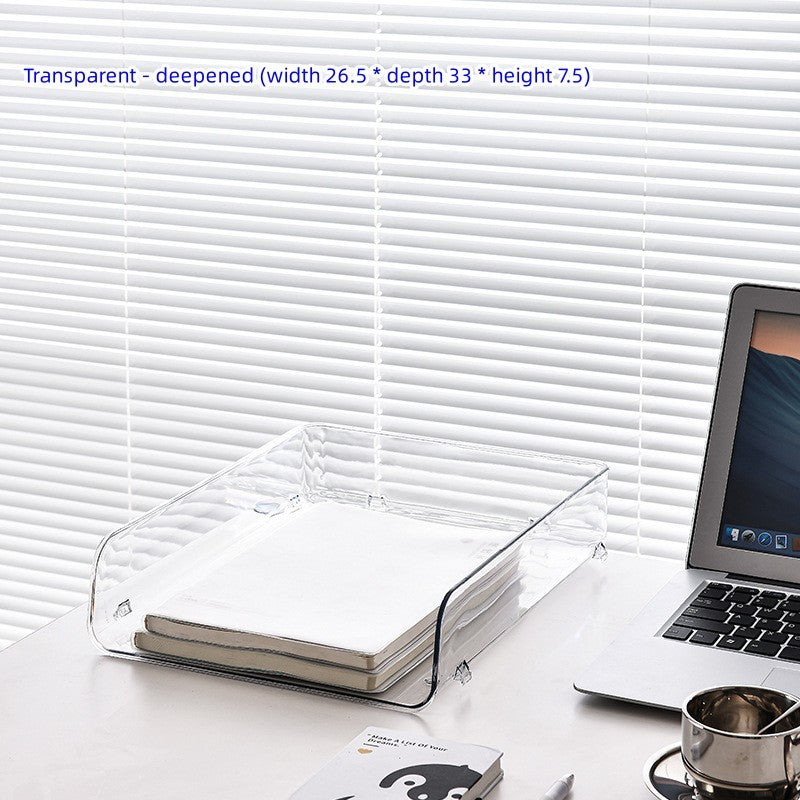 Student Desktop Stackable File Magazine Storage Box Office Transparent Material Organizing Stationery Book Shelf