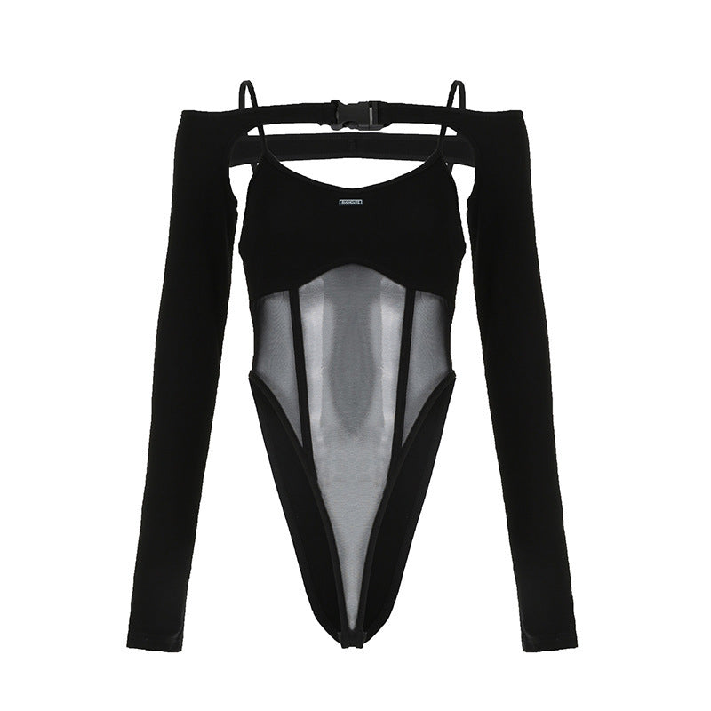 Pure Desire Sexy Mesh See-through Sleeveless Jumpsuit