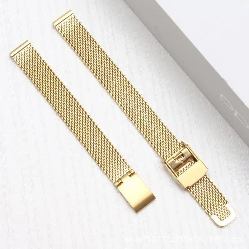 Stainless Steel 06 Wire Mesh Belt Double-security Buckle Watch Band