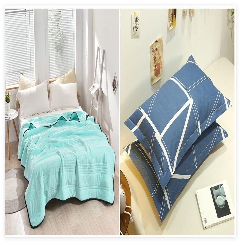 Pure Color Washed Air Conditioner Summer Cooling Thin Single Double Washable Quilt