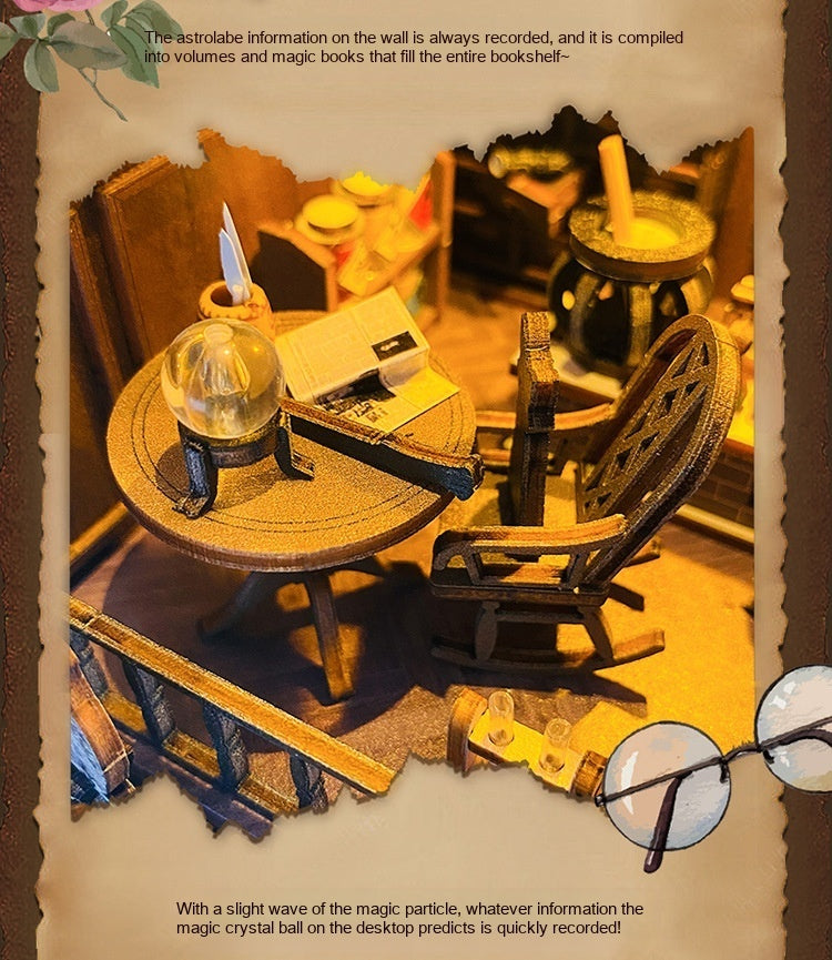 DIY Model Cottage Magic Book Stand Assembled Small House Three-dimensional Building