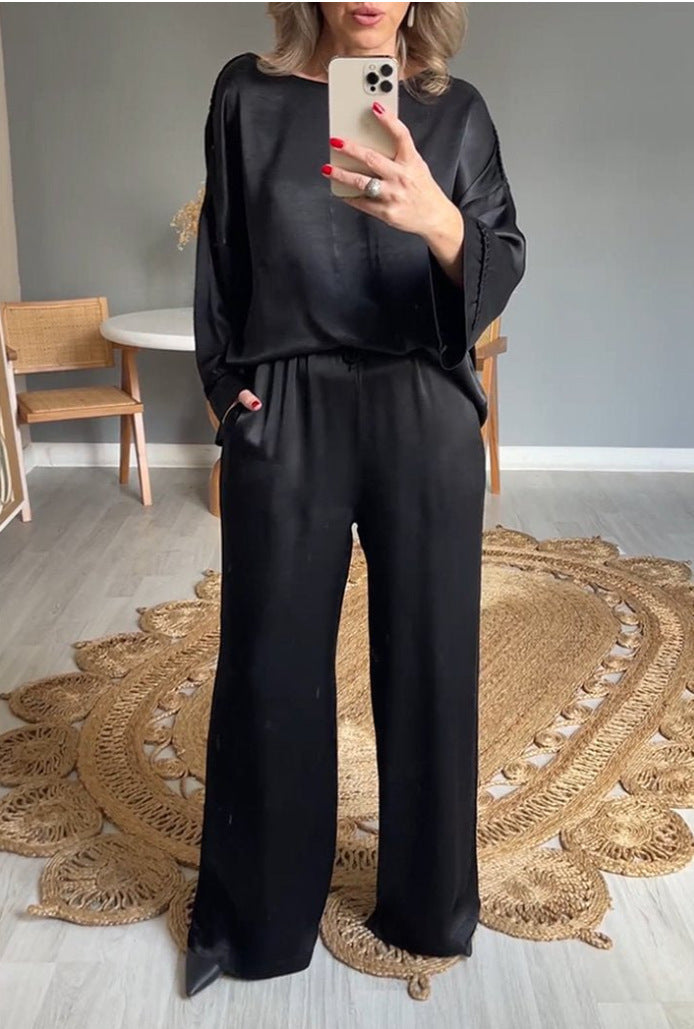 Summer Women's Fashion Solid Color Casual Suit Women