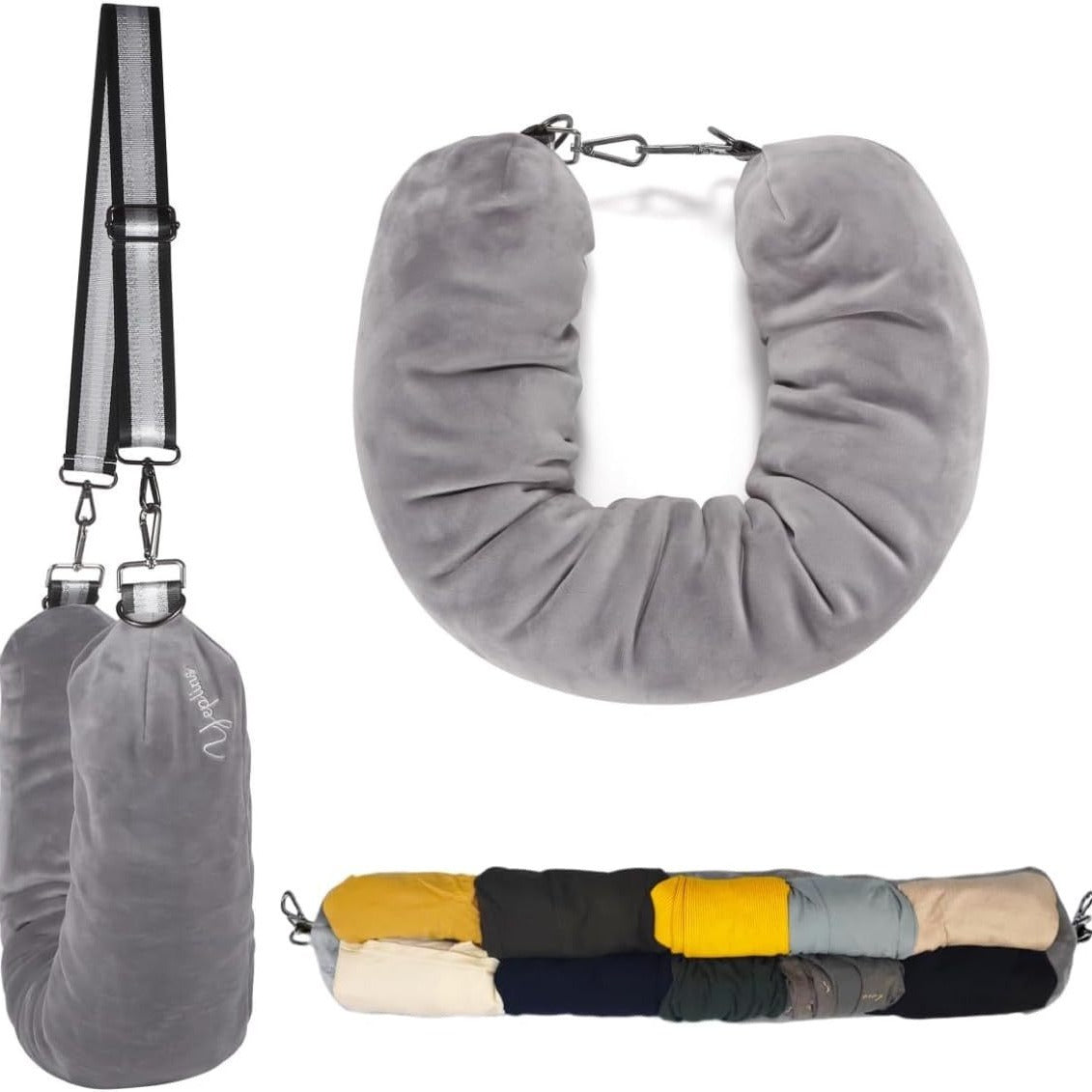 New Travel U-shaped Pillow Can Fill Clothes