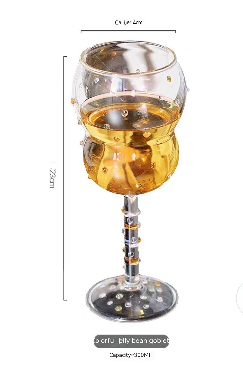 Creative Colored Sugar Bean Glass Tall Cup
