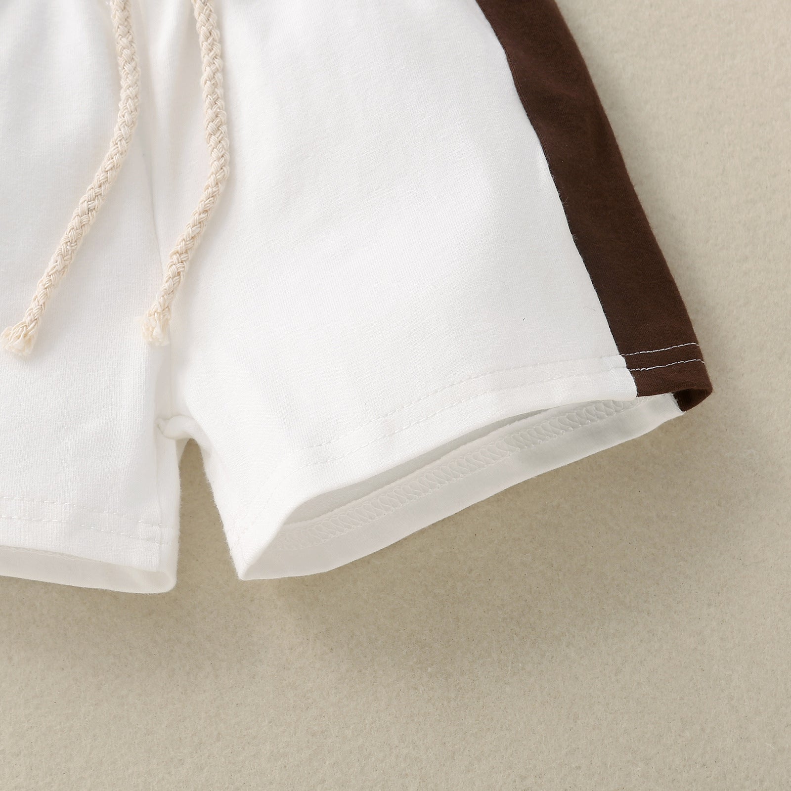 Children's Short Sleeve Color Contrast Patchwork English Printed T-shirt Suit