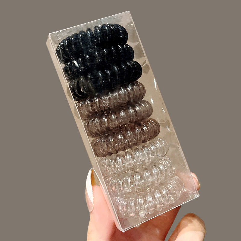 9 Boxed Gradient Gray Phone Line Hair Ring