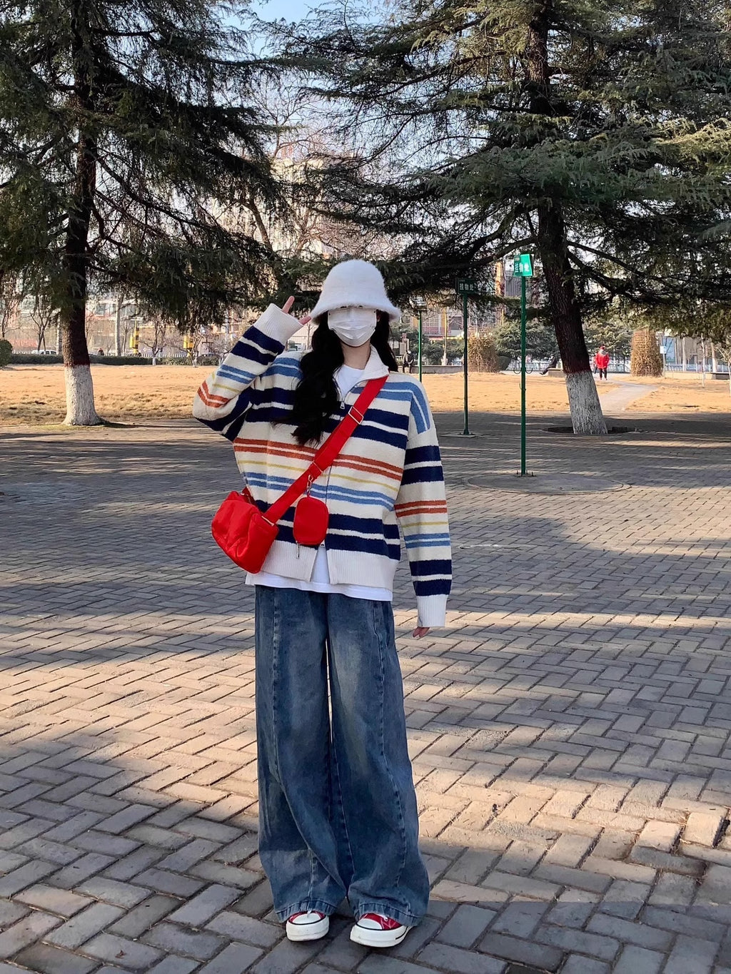 Early Spring Stand Collar Zipper Sweater Cardigan Coat