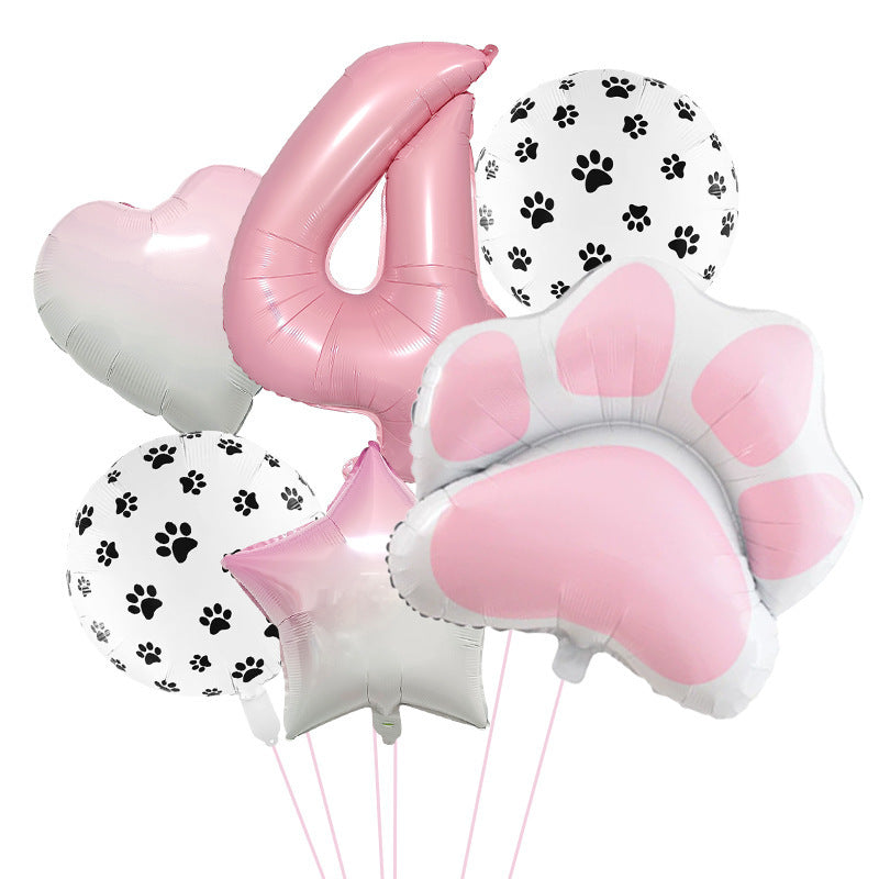Animal Party Dog Cat's Paw Aluminum Balloon