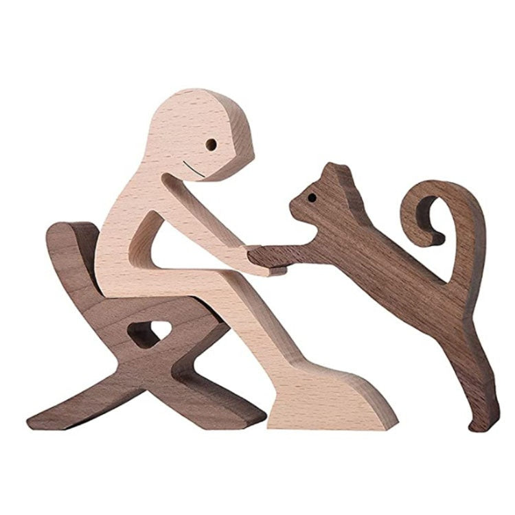 DIY Figurine Wood Sculpture Home Decoration
