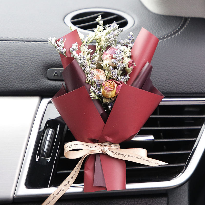 Fashion Creative Dried Flowers Decorative Car Female Motor Air Outlet Fragran