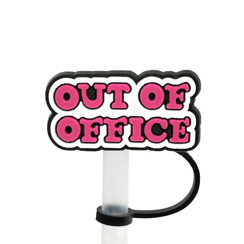 Straw Mouthpiece Silicone Dust Plug Decorative Buckle Clip Personalized Letter Label