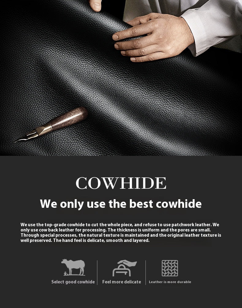 Leather Computer Business Backpack Large Capacity Multifunctional