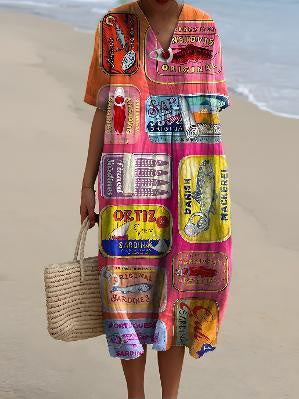 Women's Casual Marine 3D Printed Sleeve Skirt