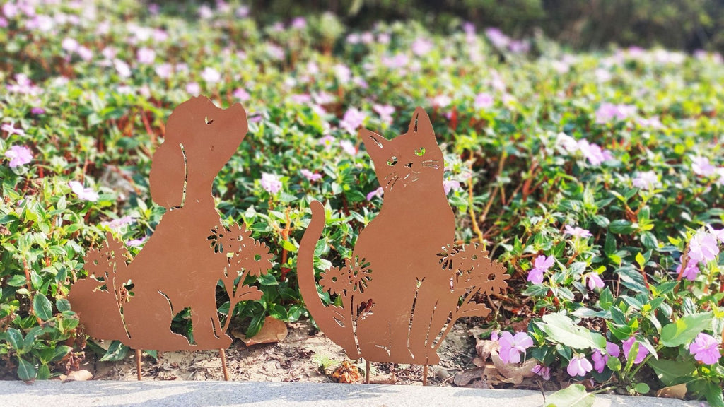 European-style Pastoral Iron Retro Garden Plug-in Kitten Flower Holderwall Decorations Dual-use