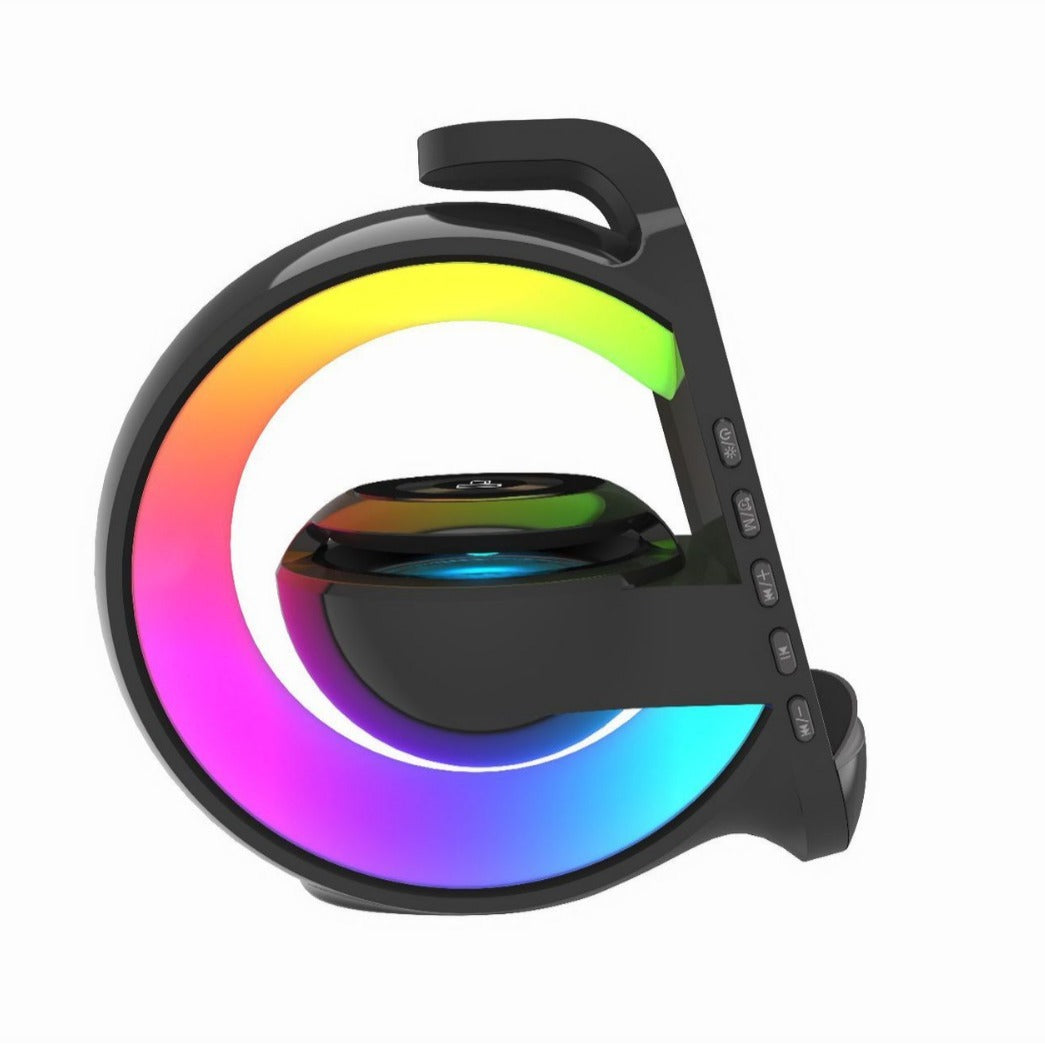Bluetooth Speaker with Wireless Charger and Alarm Clock