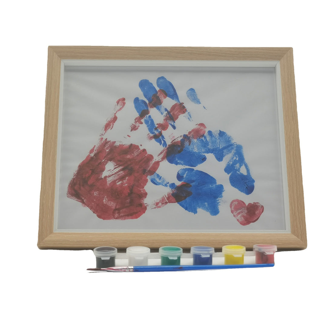 DIY Colorful Graffiti Couple Hand Print Photo Frame