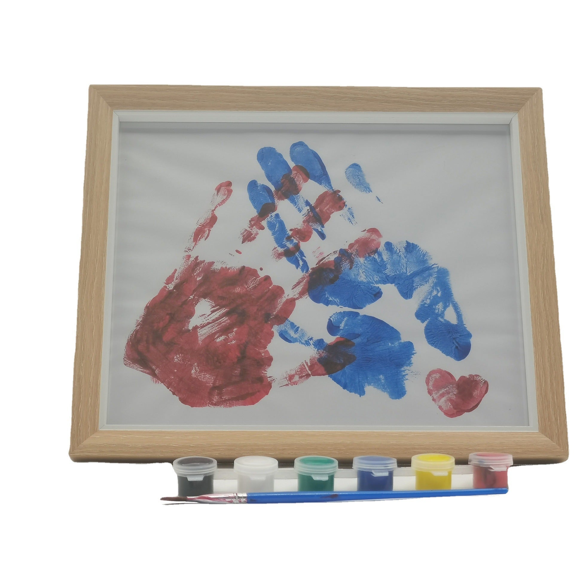 DIY Colorful Graffiti Couple Hand Print Photo Frame