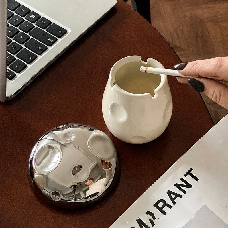 Prevent Fly Ash Mushroom Ashtray Desktop Decoration With Lid