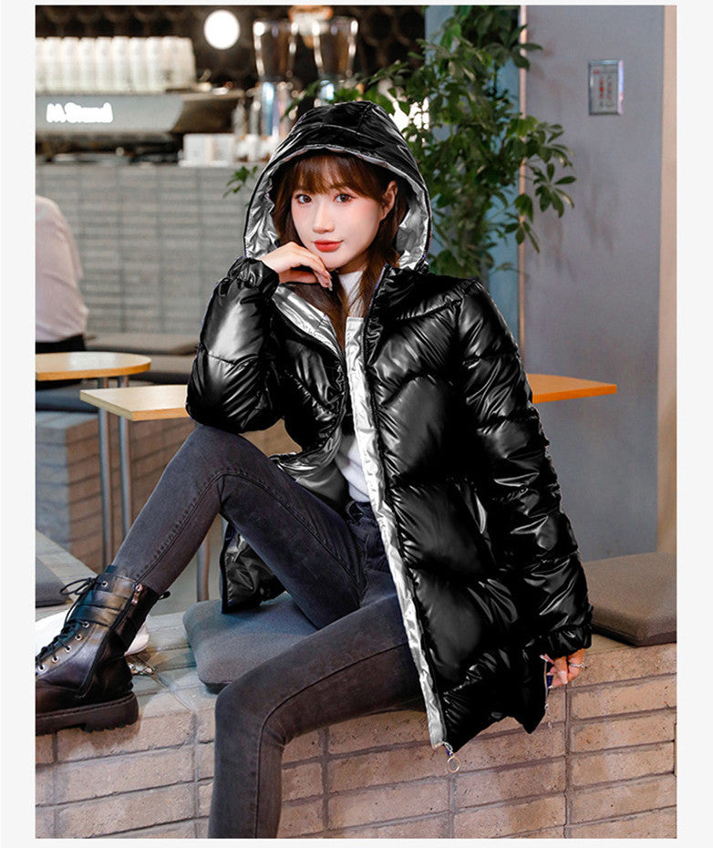 Mid-length Winter Loose Fashion Hooded Down Cotton Jacket