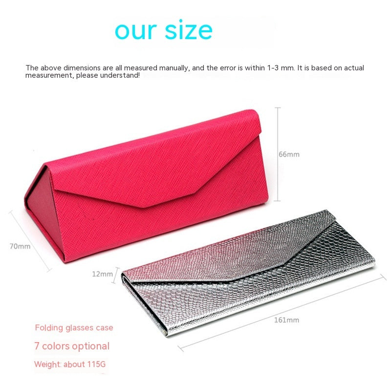 Handmade Storage Portable Triangle Folding Glasses Case