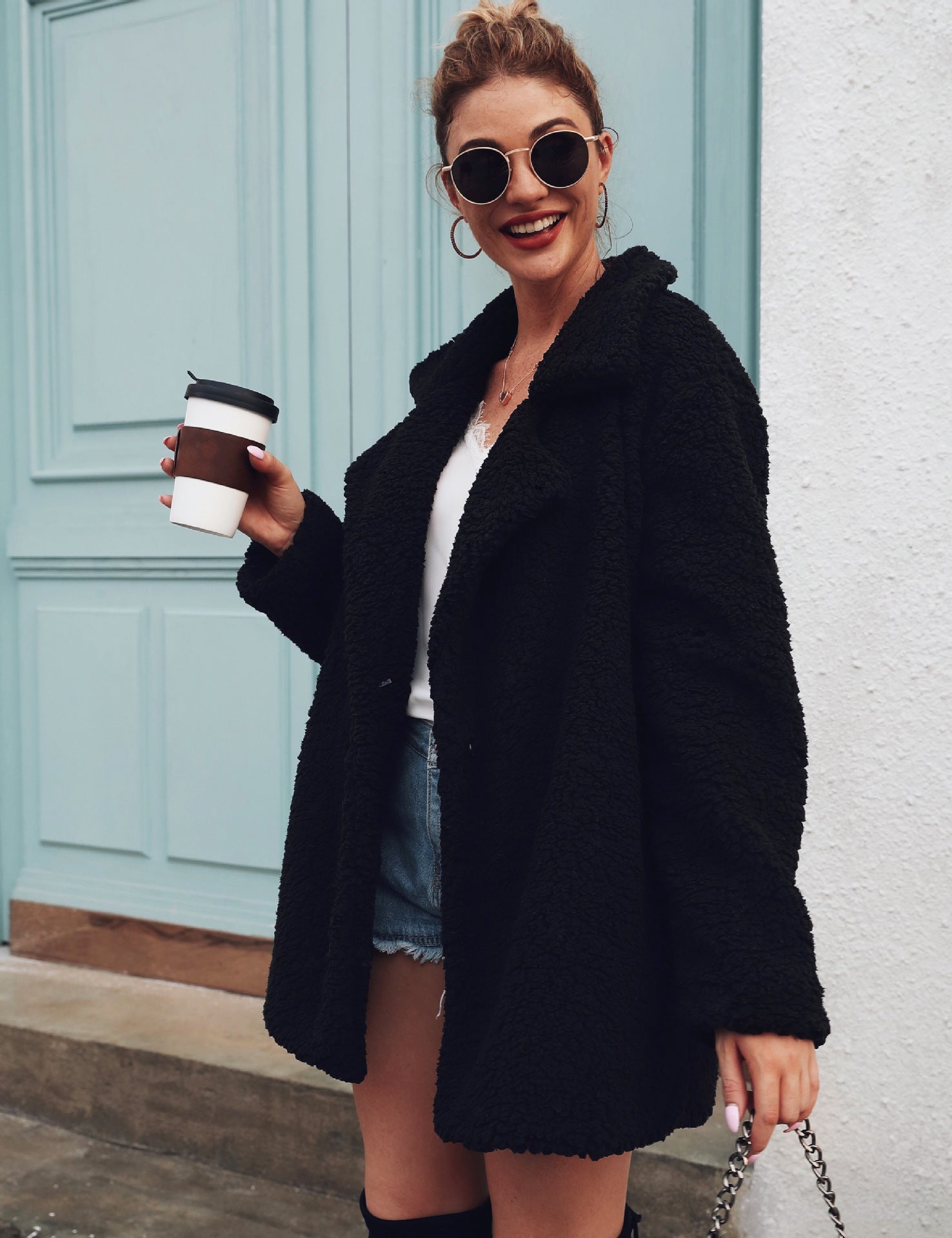 Suit collar long sleeve blouse jacket