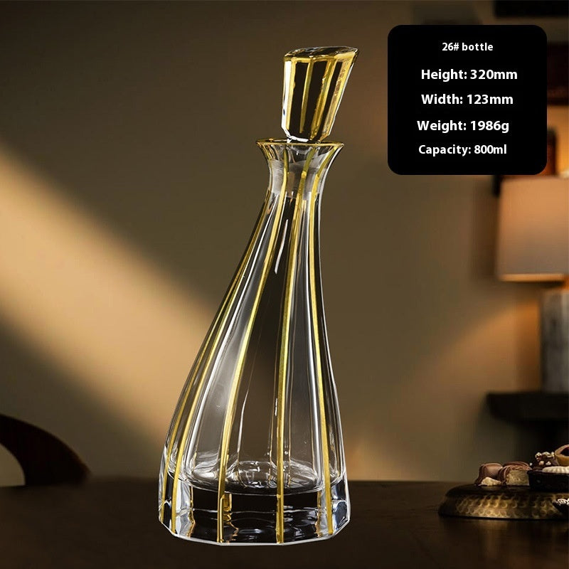 Hand-painted Gold Glass Wine Bottle Internet Celebrity Home High-end Wine