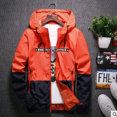 Autumn coat male spring and autumn thin section youth outerwear student slim clothes handsome hooded jacket