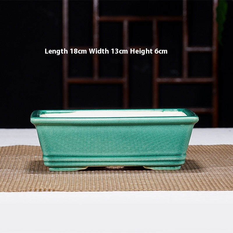 Purple Sand Flowerpot Ceramic Rectangular Bonsai