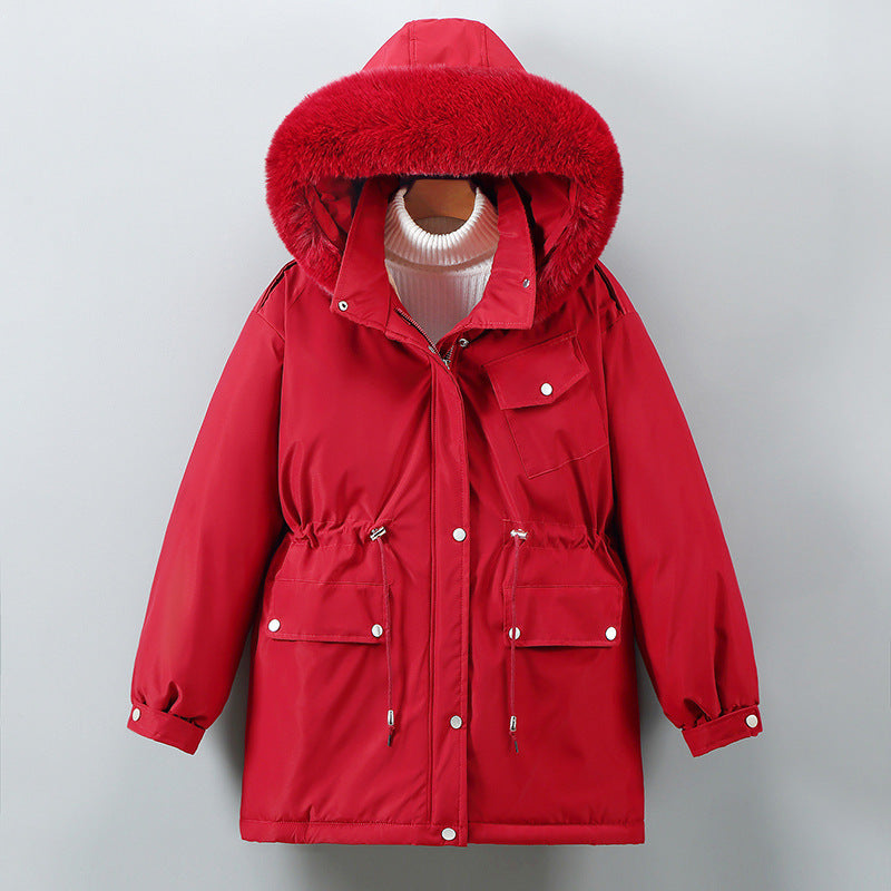 Women's Clothing Slimming Thickened Mid-length Down Cotton Jacket Coat