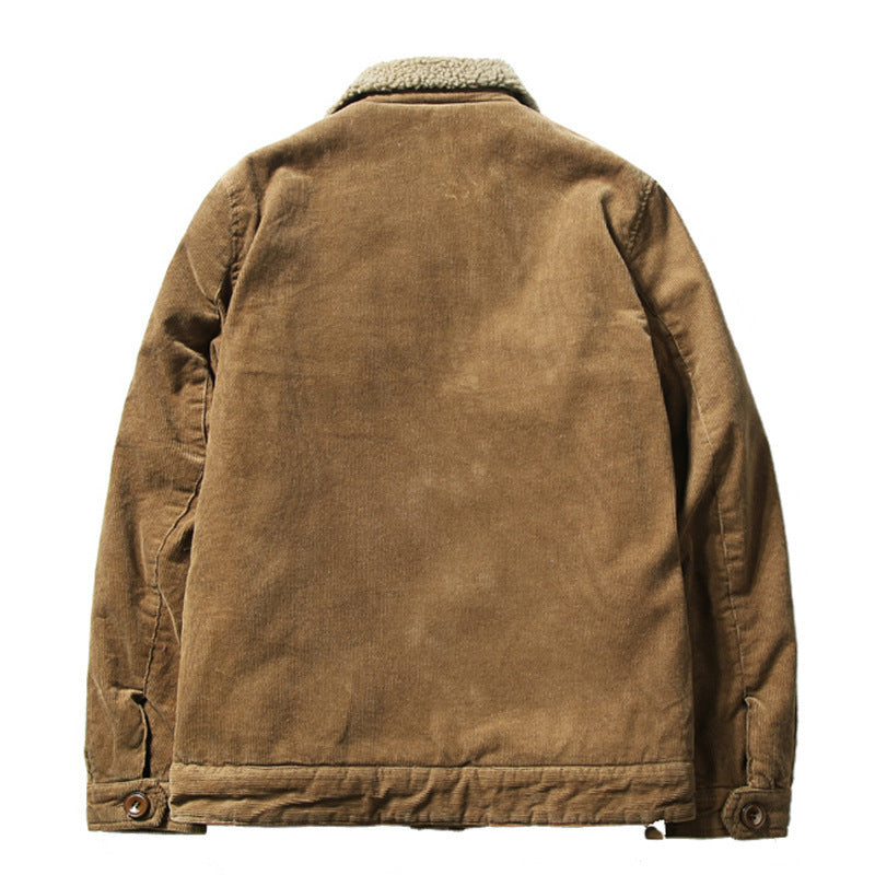 New Corduroy Men's Cotton Jacket with Stand Collar Cotton Jacket