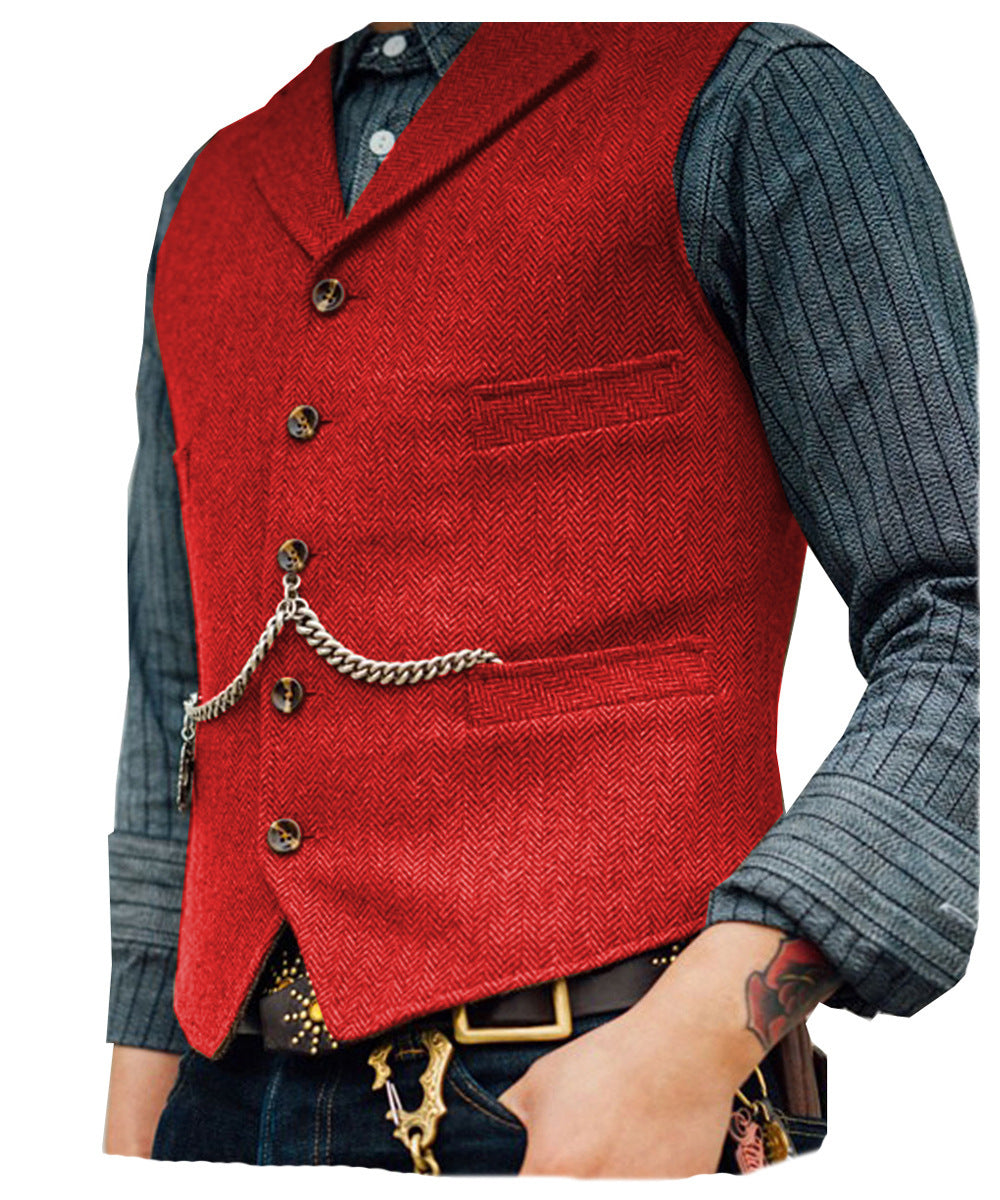 New Men's Groom Slim Casual Suit Vest