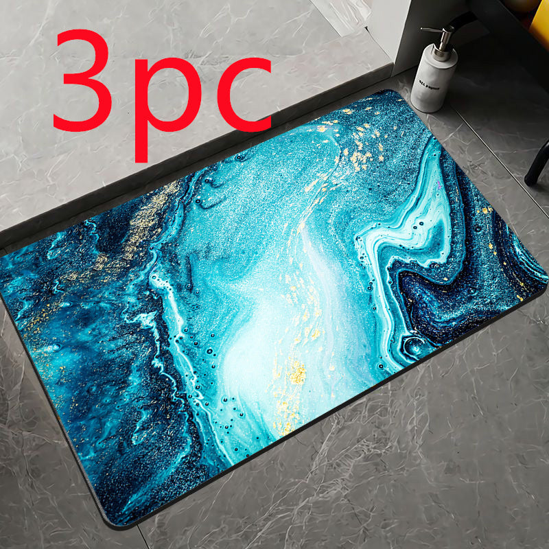 Marble Pattern Soft Diatom Ooze Absorbent Floor Mat