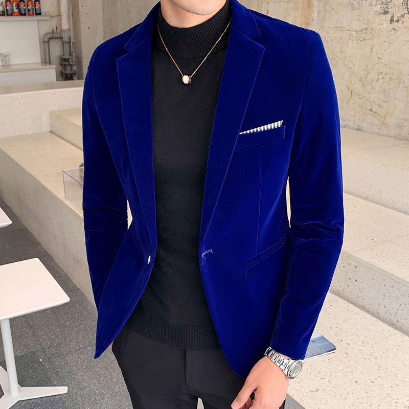 Casual Youth Gold Velvet Small Suit