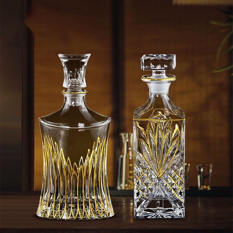 Hand-painted Gold Glass Wine Bottle Internet Celebrity Home High-end Wine