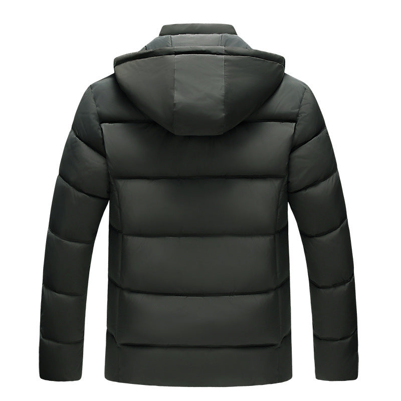 Hooded cotton-padded jacket with velvet