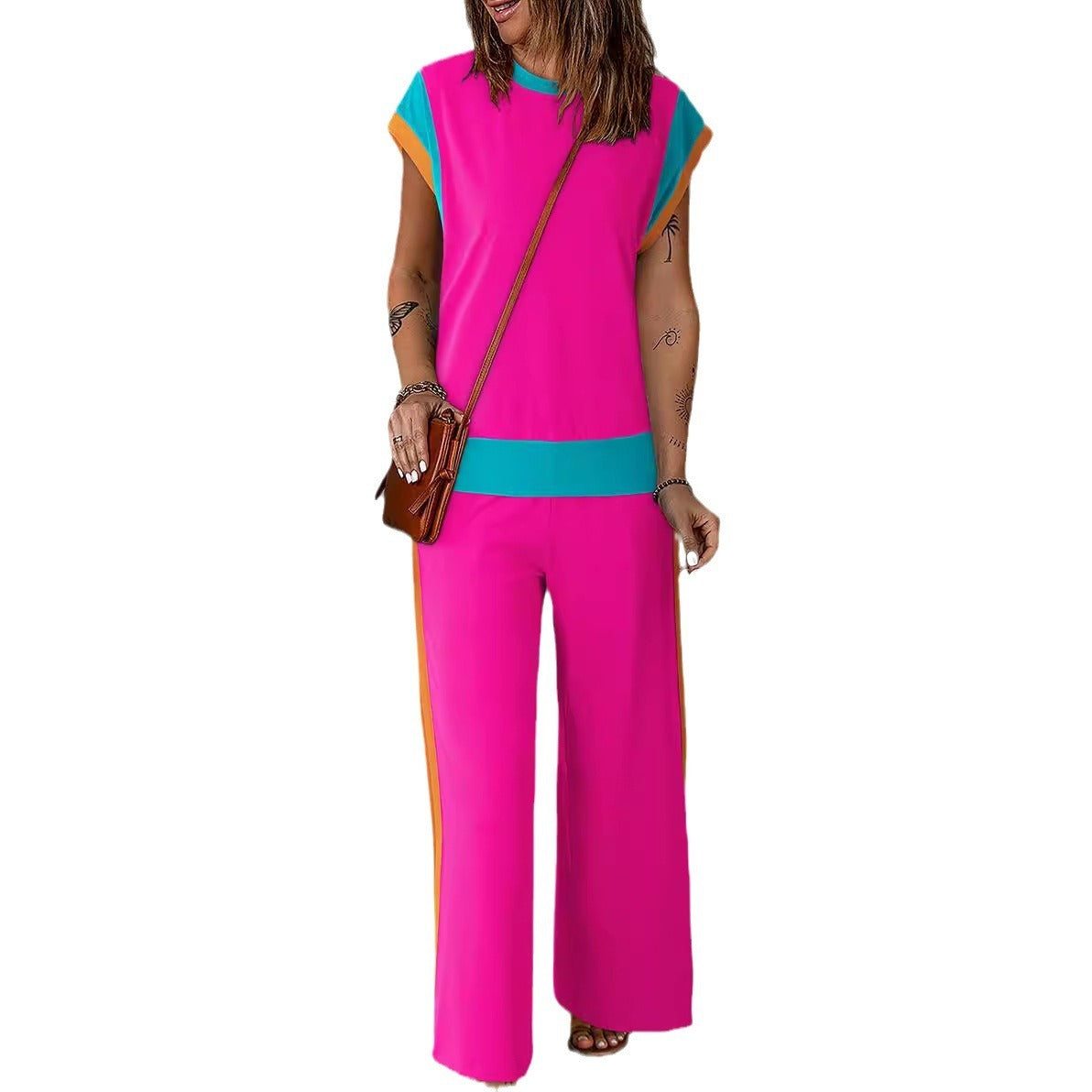 Color Matching Casual Suit Women's Thin Loose