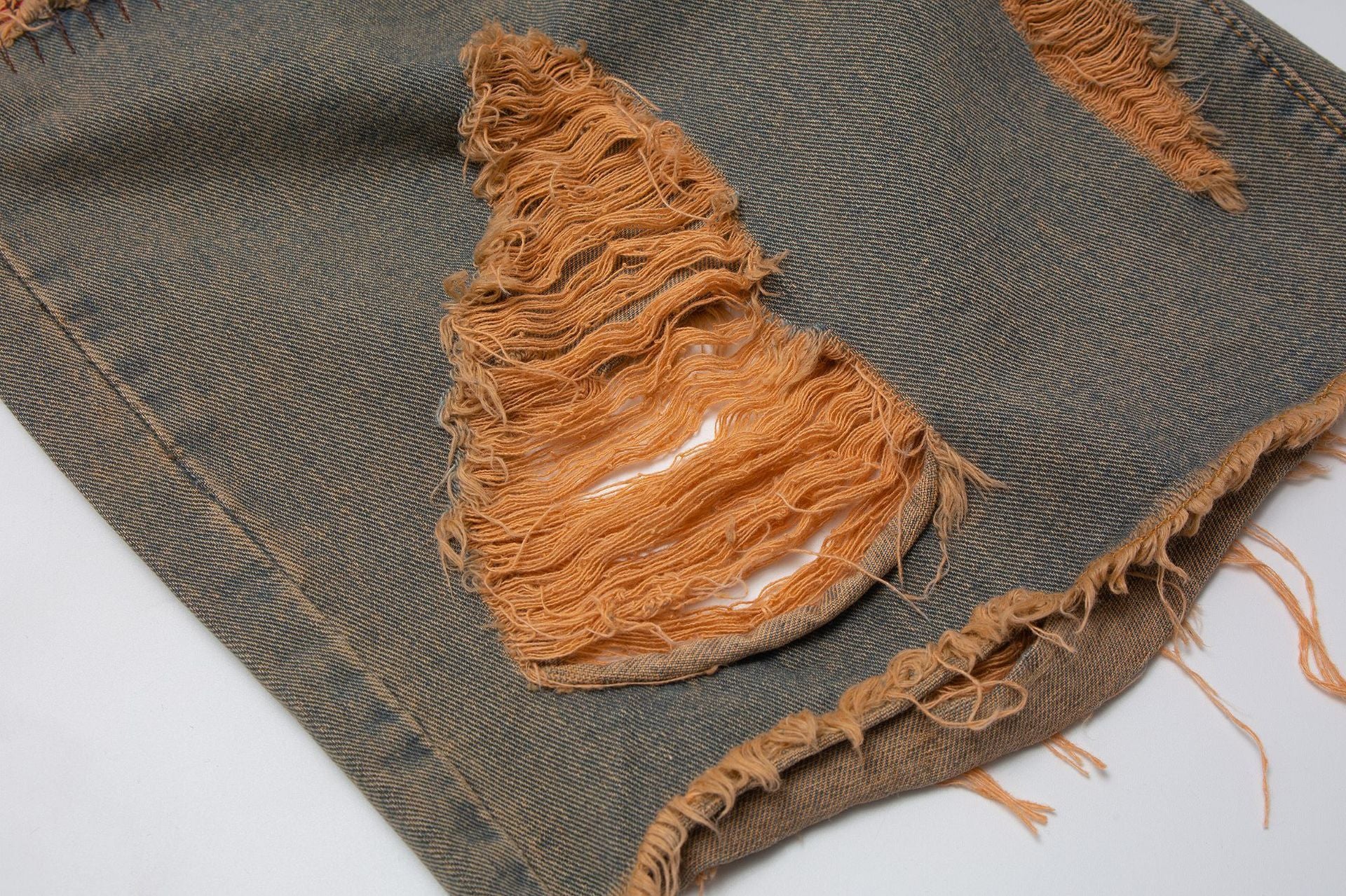 Men's Distressed Vintage Cotton Denim Shorts