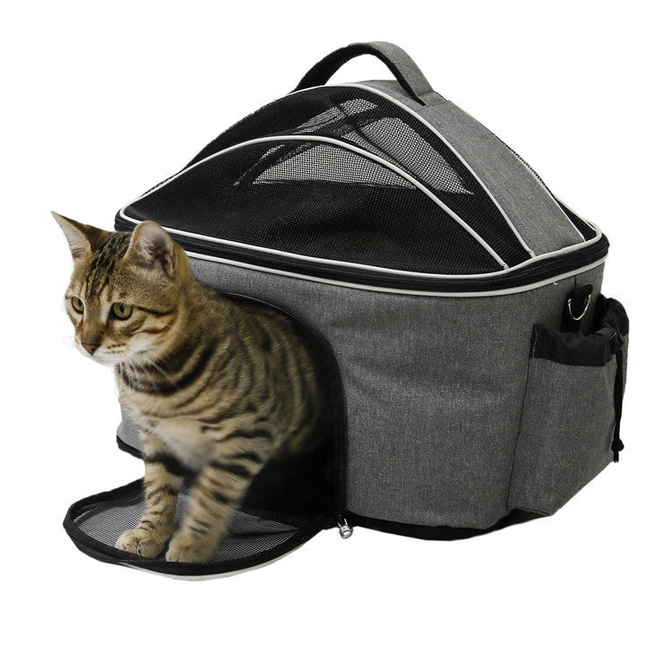 Foldable And Breathable Cat Bag For Outing, Portable Messenger