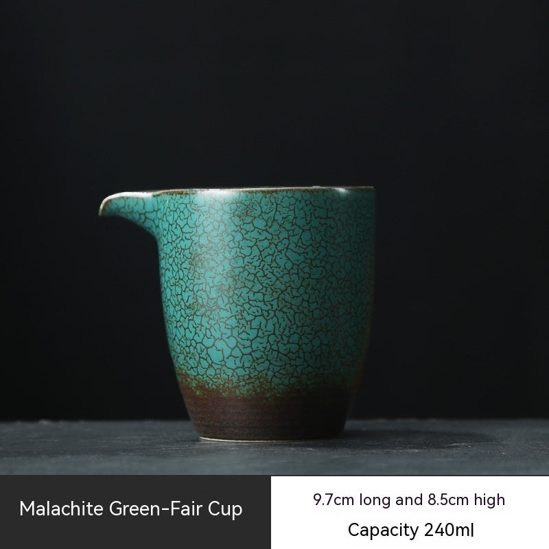 Japanese Style Kiln Baked Green Glaze Teapot Home Retro