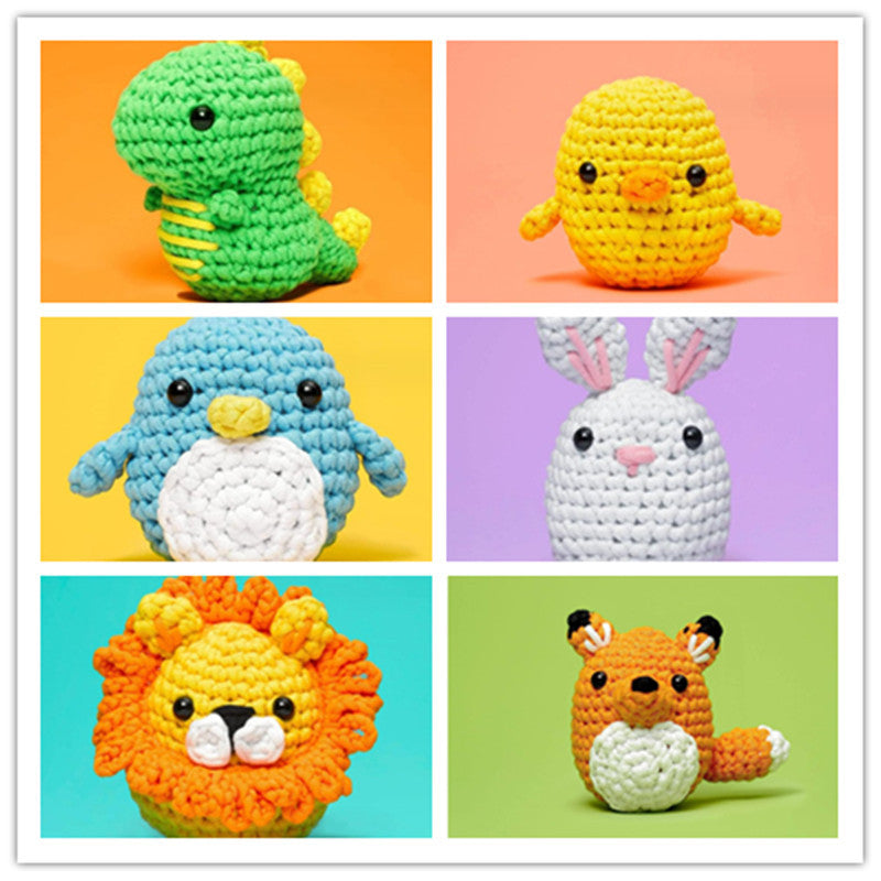 Cute Animal Crochet Dinosaur Penguin Lion Handmade Kit