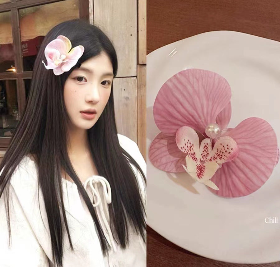 French Elegant Temperament Butterfly Orchid Hair Clip