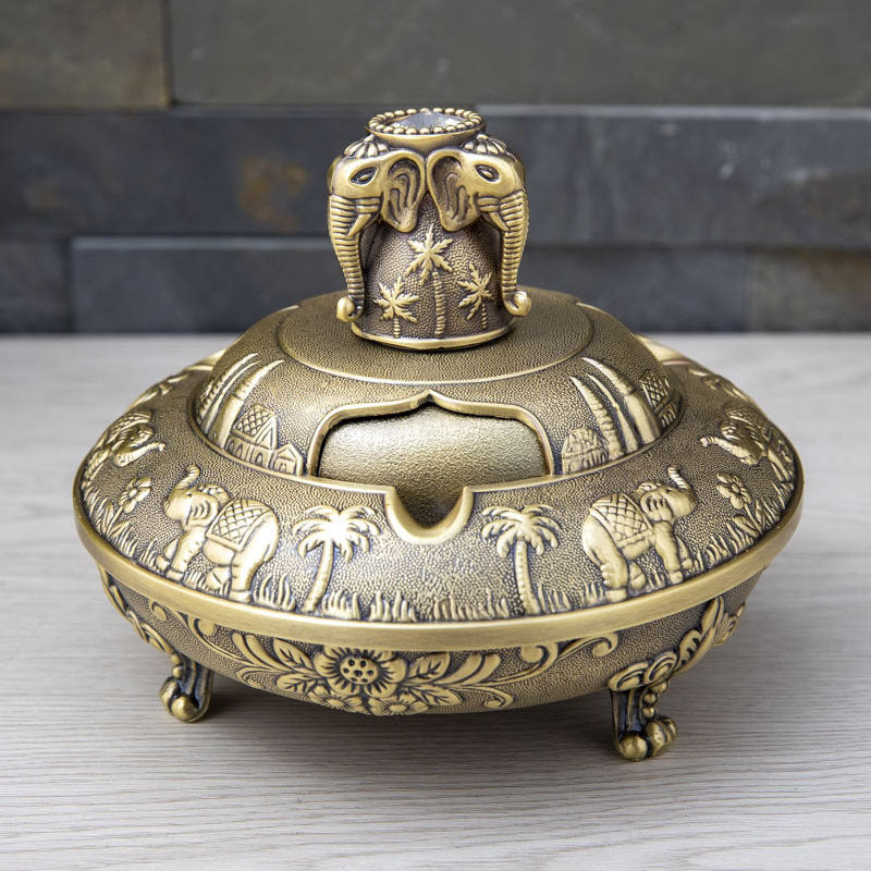 Round Ashtray With Cover Creative Household Simple Windproof